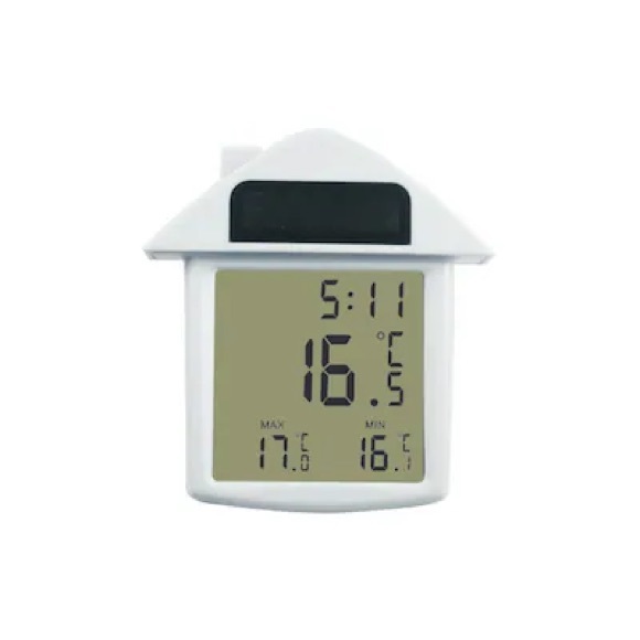 NWT AcuRite Solar Powered Window Thermometer Daily high/low temperature clock - Picture 2 of 8
